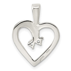 Sterling Silver CZ & Heart Pendant QP2769