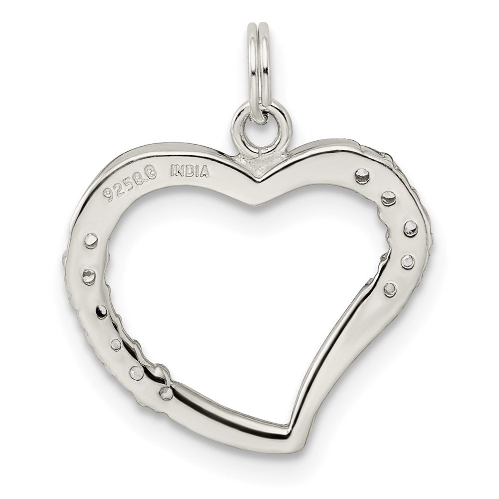 Sterling Silver CZ & Heart Pendant QP2772