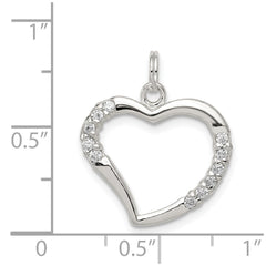 Sterling Silver CZ & Heart Pendant QP2772