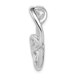 Sterling Silver Rhodium-plated Double Heart Slide Chain Slide QP2787