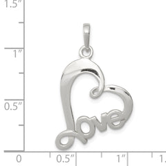 Sterling Silver Polished Love Heart Pendant QP2808