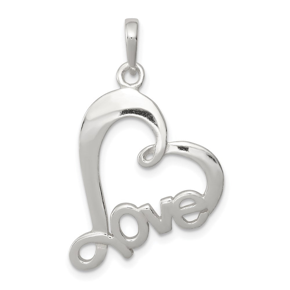 Sterling Silver Polished Love Heart Pendant QP2808
