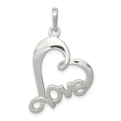 Sterling Silver Polished Love Heart Pendant QP2808