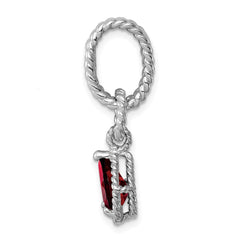 Sterling Garnet Pear Twisted Pendant QP2888GA