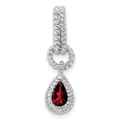 Sterling Garnet Pear Twisted Pendant QP2888GA