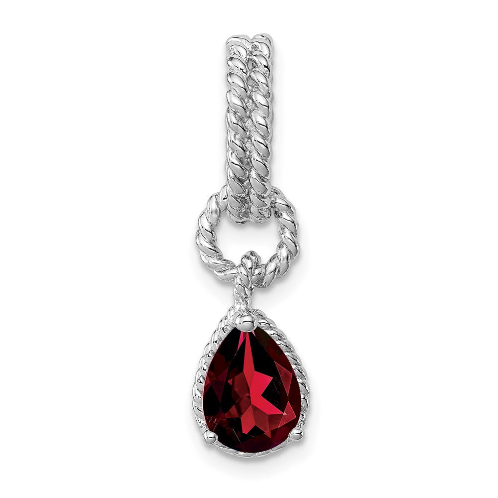 Sterling Garnet Pear Twisted Pendant QP2888GA