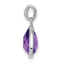 Sterling Silver Rhodium-plated Amethyst Pendant QP2896AM
