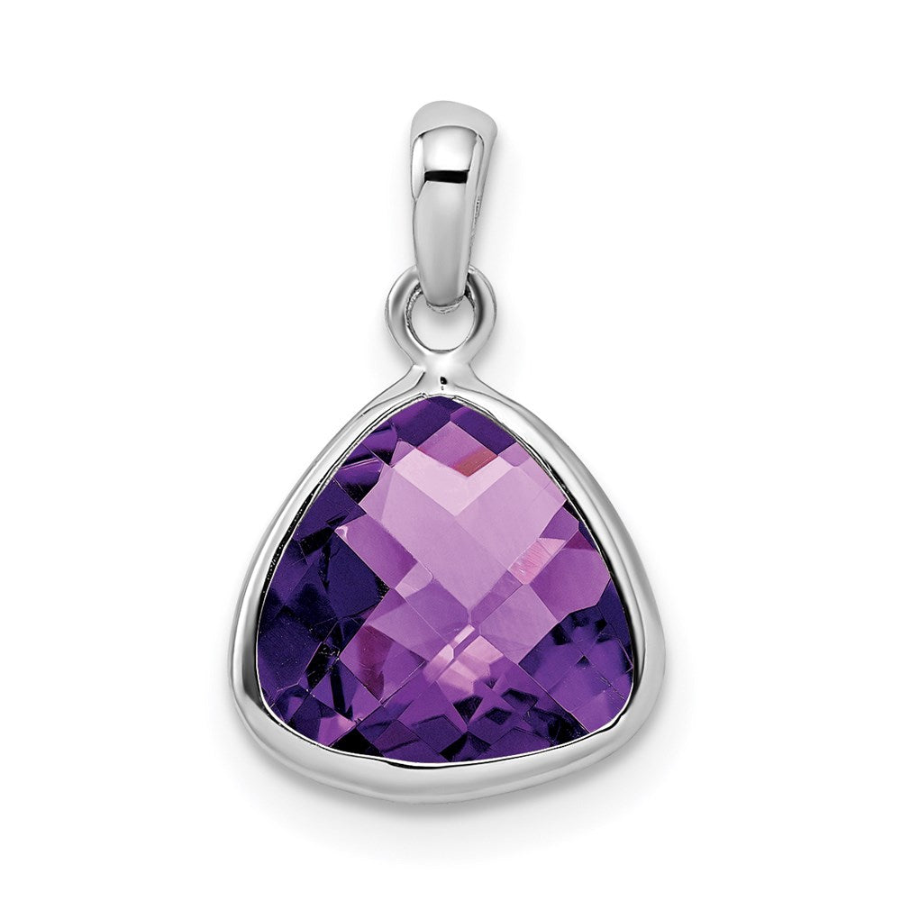 Sterling Silver Rhodium-plated Amethyst Pendant QP2896AM