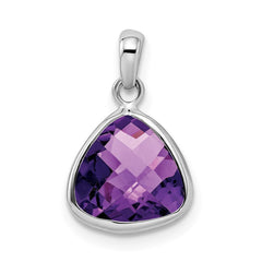 Sterling Silver Rhodium-plated Amethyst Pendant QP2896AM