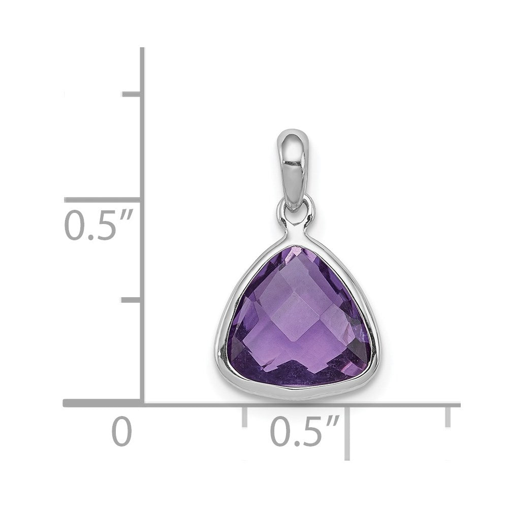 Sterling Silver Rhodium-plated Amethyst Pendant QP2896AM
