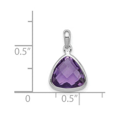 Sterling Silver Rhodium-plated Amethyst Pendant QP2896AM