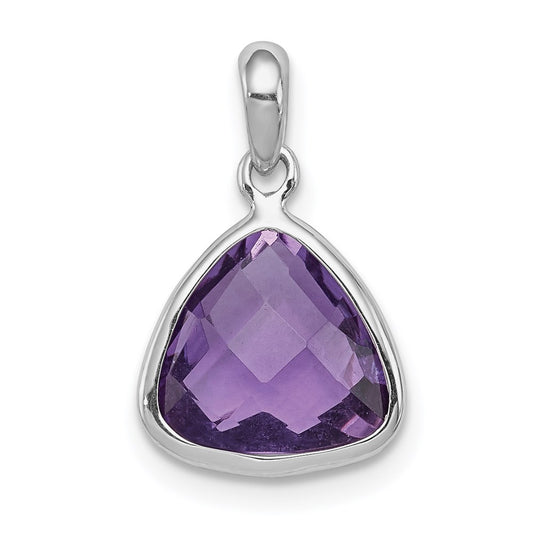 Sterling Silver Rhodium-plated Amethyst Pendant QP2896AM
