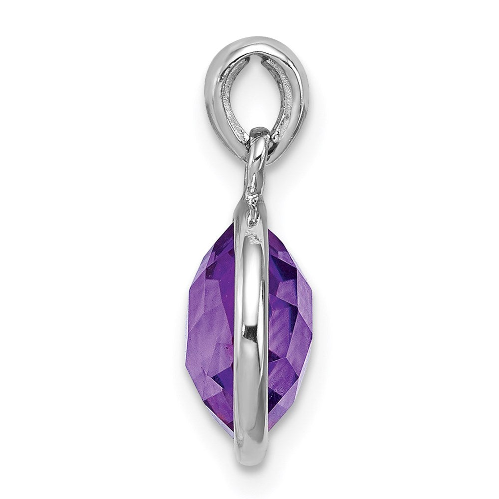 Sterling Silver Rhodium-plated Amethyst Pendant QP2897AM
