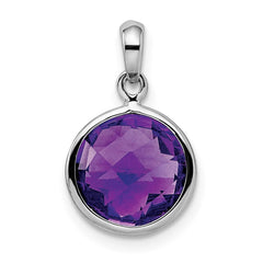 Sterling Silver Rhodium-plated Amethyst Pendant QP2897AM