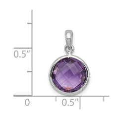 Sterling Silver Rhodium-plated Amethyst Pendant QP2897AM