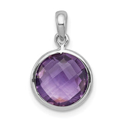 Sterling Silver Rhodium-plated Amethyst Pendant QP2897AM