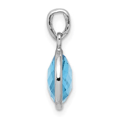 Sterling Silver Rhodium-plated Blue Topaz Pendant QP2897BT