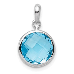 Sterling Silver Rhodium-plated Blue Topaz Pendant QP2897BT
