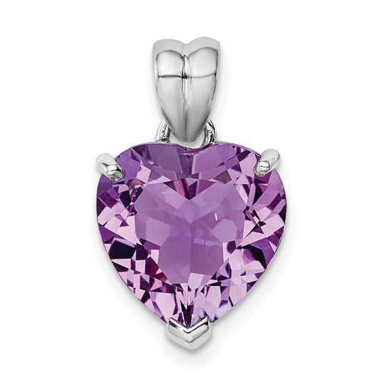Sterling Silver Rhodium-plated Amethyst Pendant QP2902AM