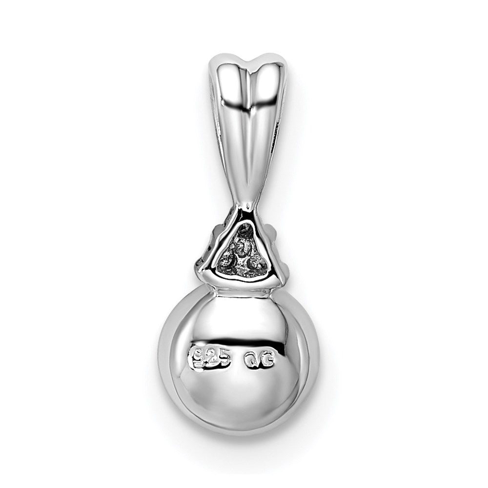 Sterling Silver Rhod Plated Diamond and FW Cultured Pearl Pendant QP3198