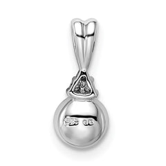 Sterling Silver Rhod Plated Diamond and FW Cultured Pearl Pendant QP3198