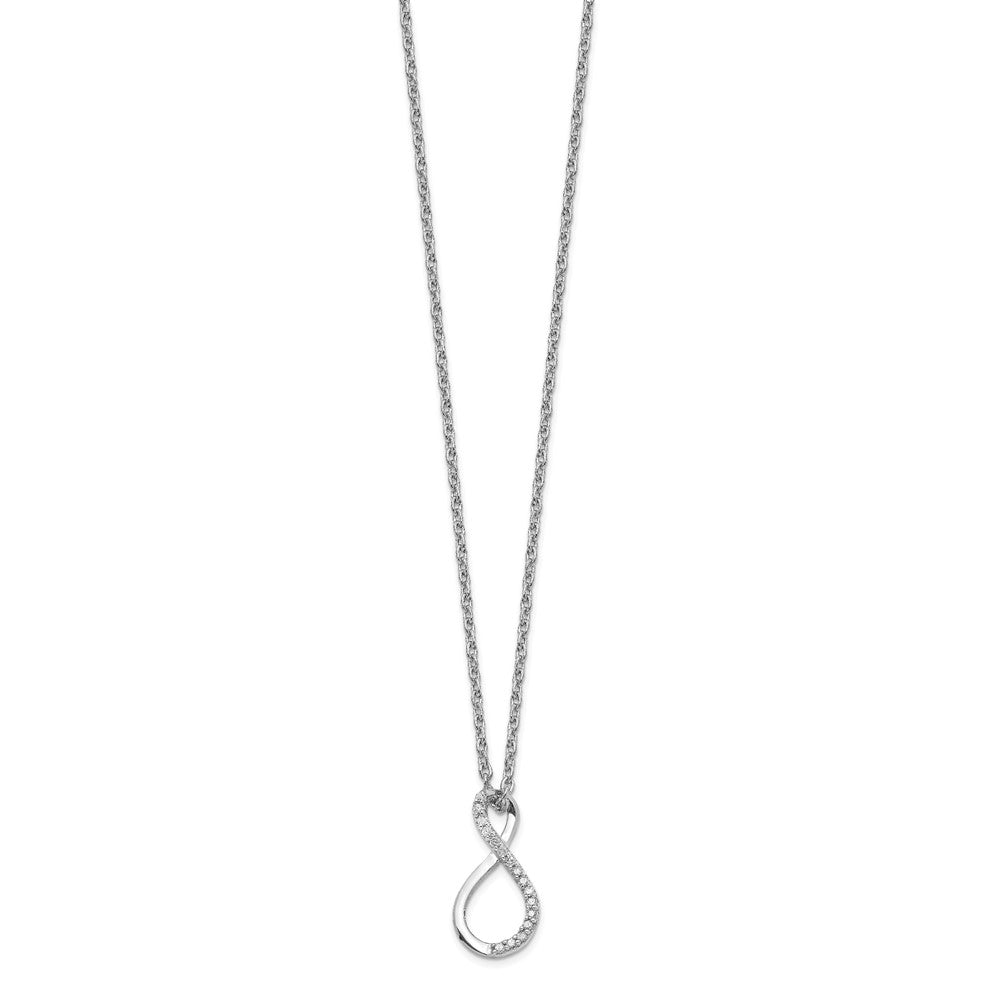 Sterling Silver Rhodium Plated Diamond Accent Infinity Necklace QP3451