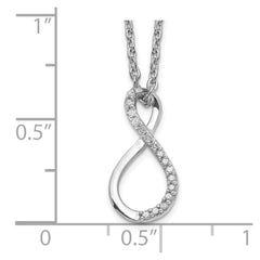 Sterling Silver Rhodium Plated Diamond Accent Infinity Necklace QP3451