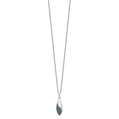 White Night Sterling Silver Rhodium-plated Blue Diamond 18 inch Necklace with 2 Inch Extender QP3719