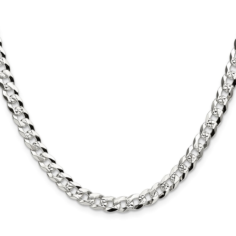 Sterling Silver 5.9mm Flat D/C Pave Curb ChainQPCB140