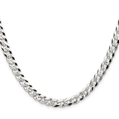 Sterling Silver 5.9mm Flat D/C Pave Curb ChainQPCB140
