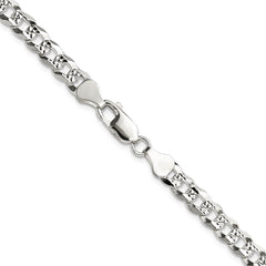 Sterling Silver 5.9mm Flat D/C Pave Curb ChainQPCB140