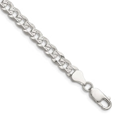 Sterling Silver 5.9mm Flat D/C Pave Curb ChainQPCB140