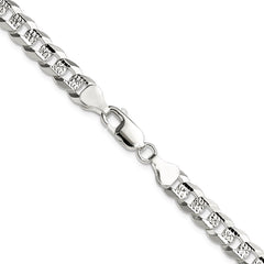 Sterling Silver 6.75mm Flat D/C Pave Curb ChainQPCB160