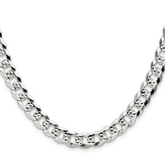 Sterling Silver 8.25mm Flat D/C Pave Curb ChainQPCB200