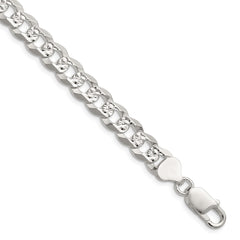 Sterling Silver 8.25mm Flat D/C Pave Curb Chain QPCB200-8