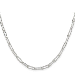 Sterling Silver Rhodium-plated Polished 3.5mm Elongated Cable ChainQPCL100R