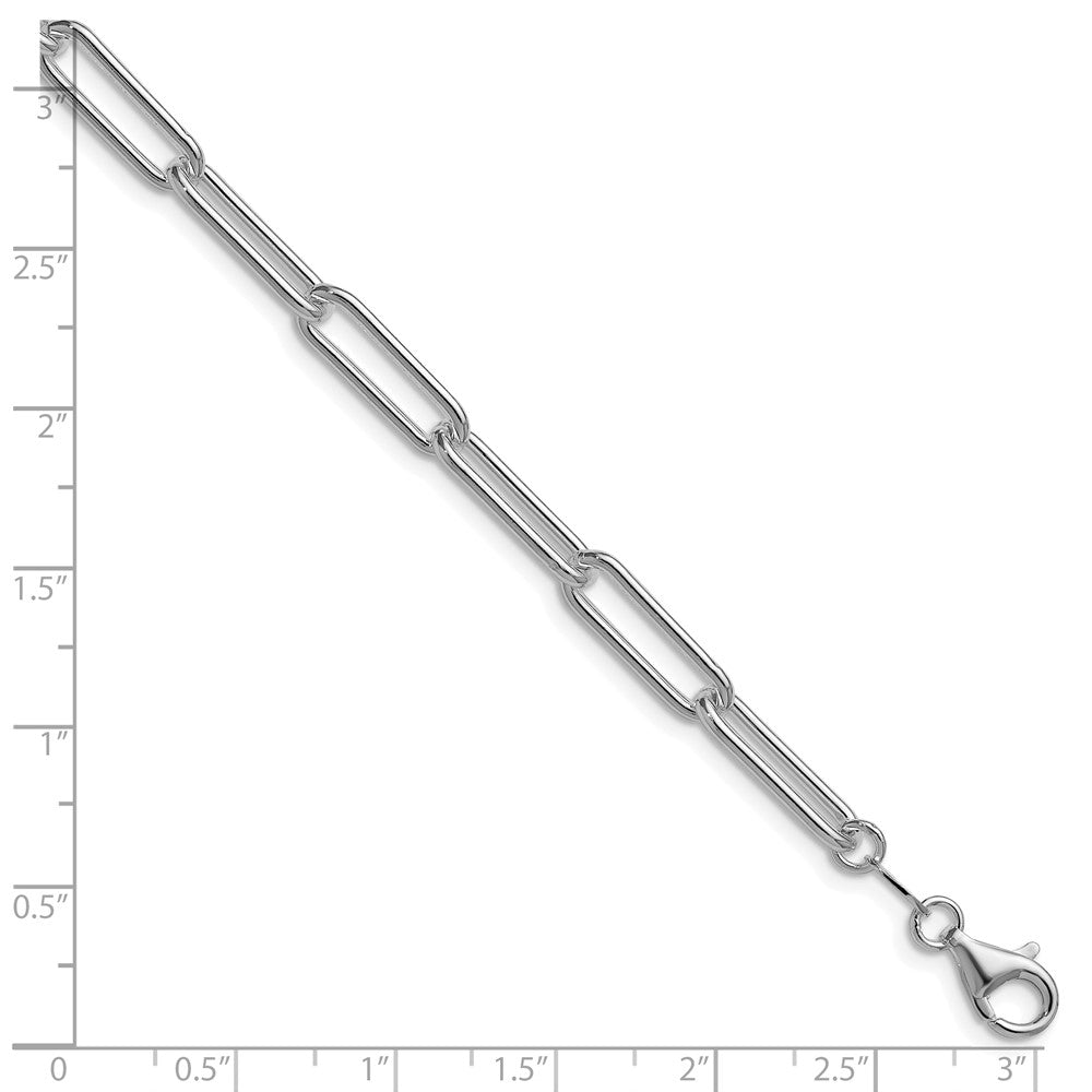 Sterling Silver Rhodium-plated Polished 5.5mm Paperclip Chain QPCL150R-8