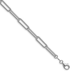 Sterling Silver Rhodium-plated Polished 5.5mm Paperclip Chain QPCL150R-8