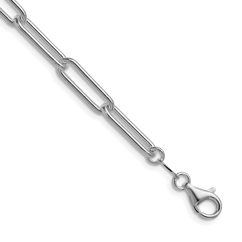 Sterling Silver Rhodium-plated Polished 5.5mm Paperclip ChainQPCL150R