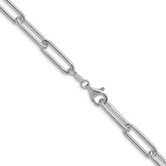 Sterling Silver Rhodium-plated Polished 6.5mm Paperclip ChainQPCL180R