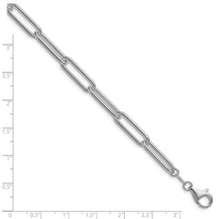 Sterling Silver Rhodium-plated Polished 6.5mm Paperclip Chain QPCL180R-8
