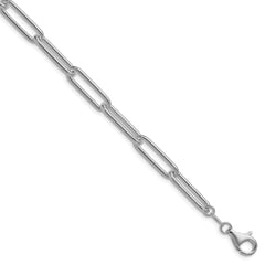 Sterling Silver Rhodium-plated Polished 6.5mm Paperclip Chain QPCL180R-8