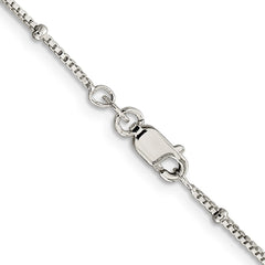 Sterling Silver 1.25mm Fancy Beaded Box ChainQPE22