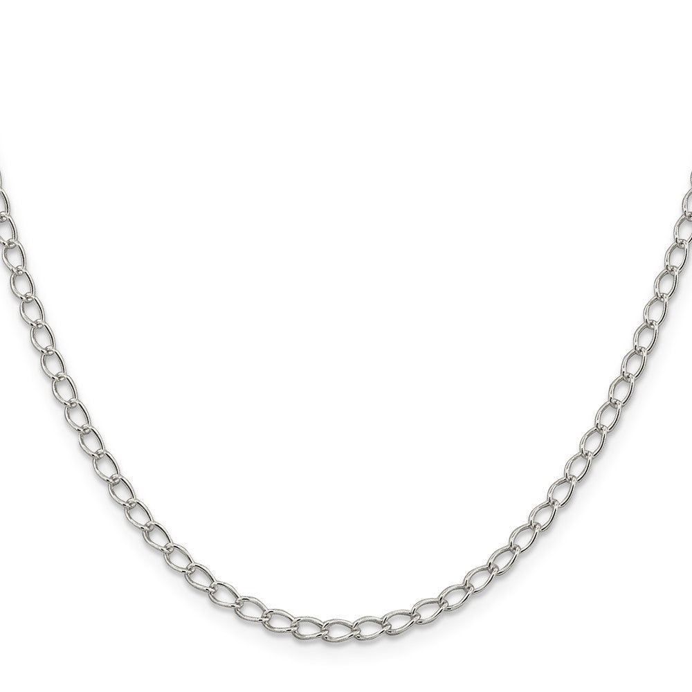 Sterling Silver 3mm Half Round Wire Open Curb ChainQPE32