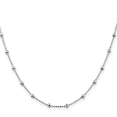 Sterling Silver 1.15mm Diamond-cut Fancy Beaded ChainQPE54