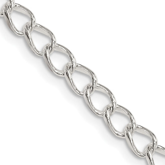 Sterling Silver 4.5mm Half round Wire Open Curb ChainQPE58