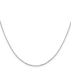 Sterling Silver Rhodium-plated 1mm 8 Sided Diamond-cut Cable ChainQPE64R
