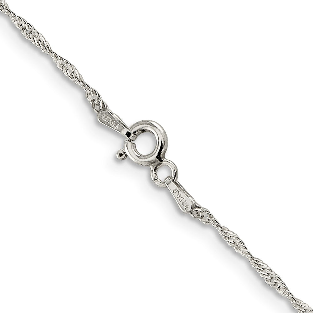 Sterling Silver 1mm Diamond-cut Long Link Cable ChainQPE68