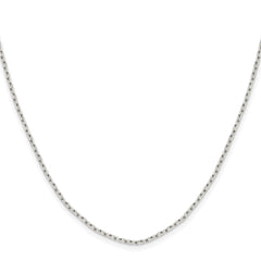 Sterling Silver Rhodium-plated 1.65mm Diamond-cut Long Link Cable ChainQPE69R