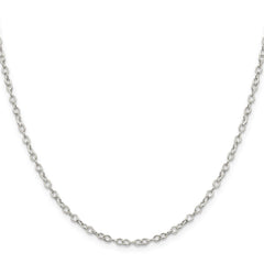 Sterling Silver 2.5mm Flat Open Oval Cable ChainQPE80